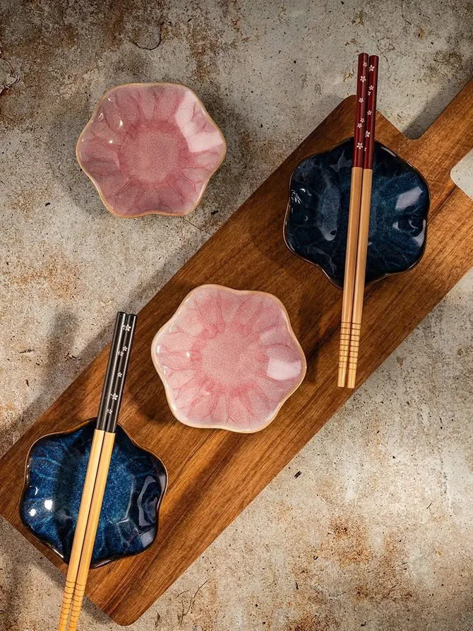 Zestaw SAKURA do sushi różowy w kształcie kwiatka 6 el.