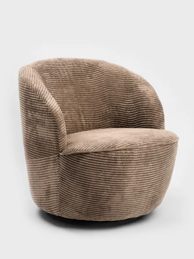 Fotel SVINGEN FASO obrotowy sztruksowy karmelowy 65.5x77x69cm