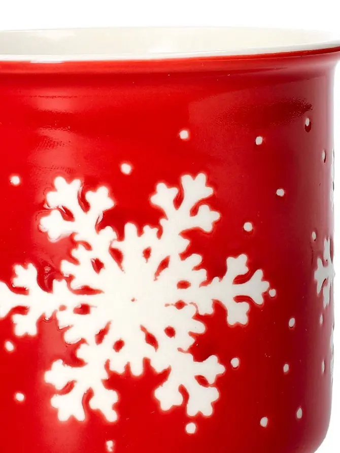 Zestaw kubków TRINKIE czerwonych ze śnieżynką, 2 szt 0,36 l