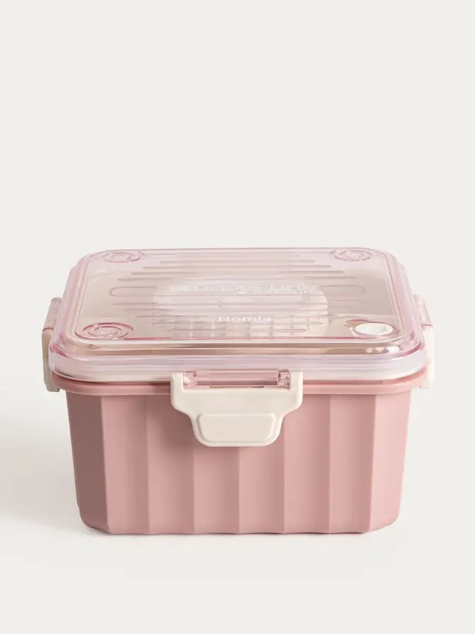 Lunchbox POPPIE z łyżeczką różowy 2,15 l