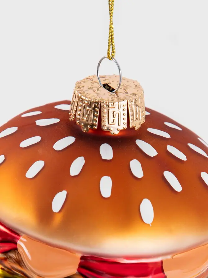 Bombka GLASSO kształtna szklana burger 11x10 cm