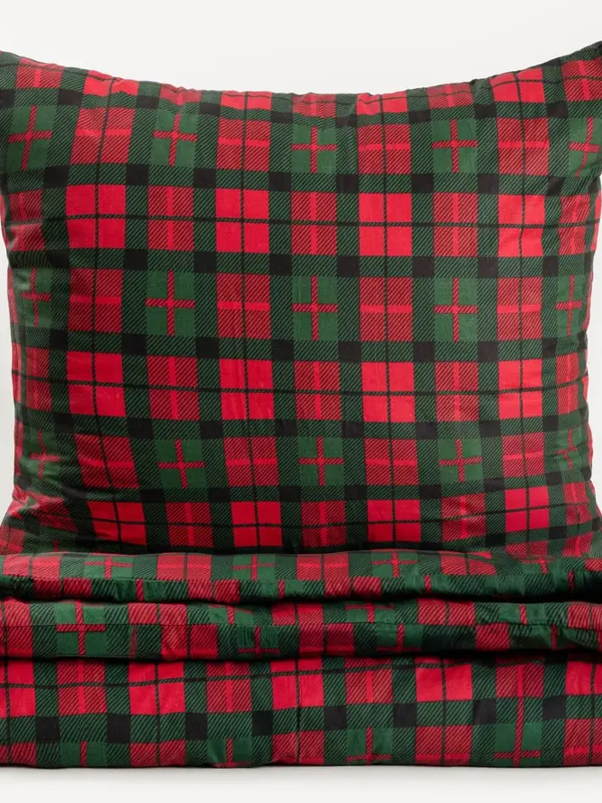 Pościel EC TARTAN bawełniana w kratę 160x200 + 2*70x80 cm