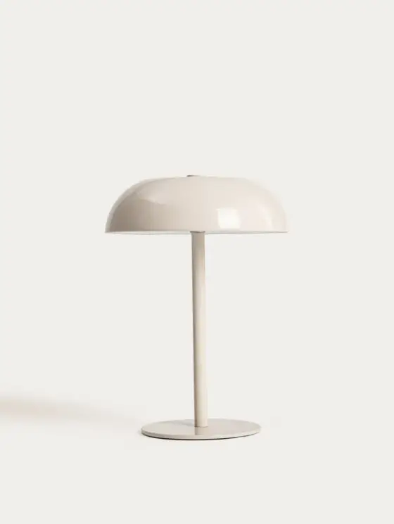 Lampka stołowa PIXEL metalowa kremowa 15,5x15,5x20,5 cm