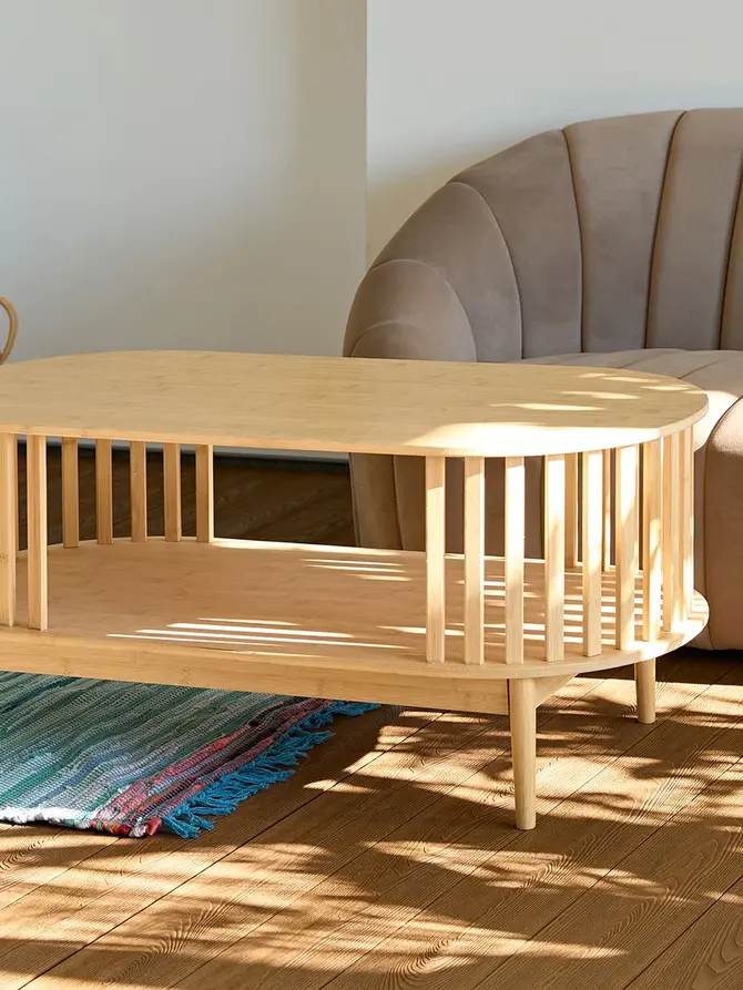 Stolik kawowy LEMN bambusowy 100x48x45 cm