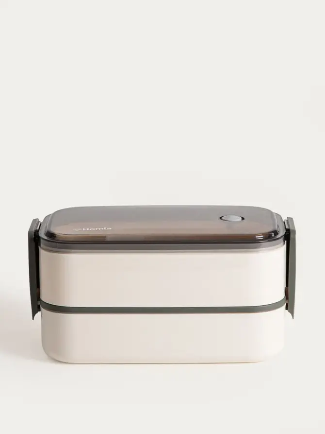Lunchbox LUNARE śmietankowy piętrowy 1,4 l