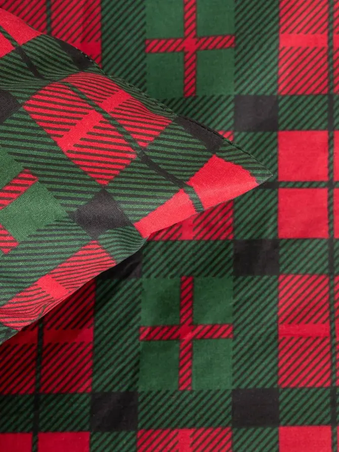 Pościel EC TARTAN bawełniana w kratę 220x200 + 2*70x80 cm