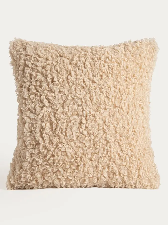 Poszewka SOLANO beżowa z tkaniny boucle o pętelkowej fakturze 45x45 cm