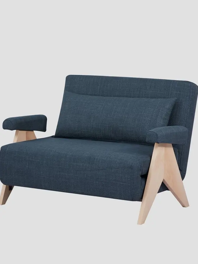 Sofa CALORE 1-osobowa, z funkcją spania granatowa 117x90x82 cm
