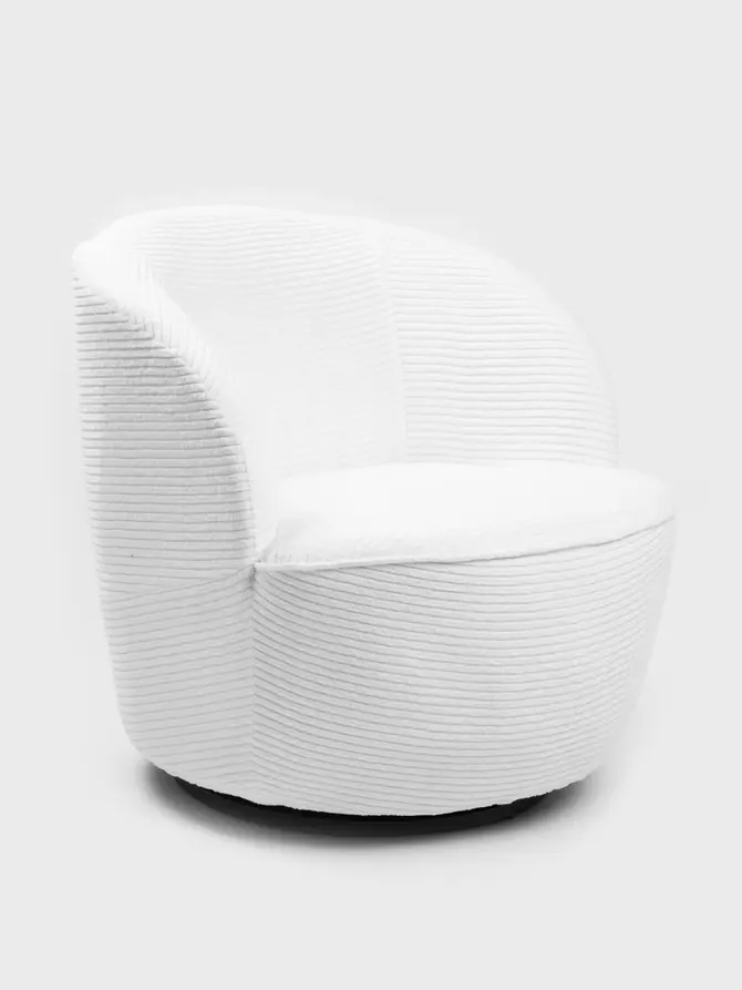 Fotel SVINGEN FASO obrotowy sztruksowy biały 65.5x77x69cm
