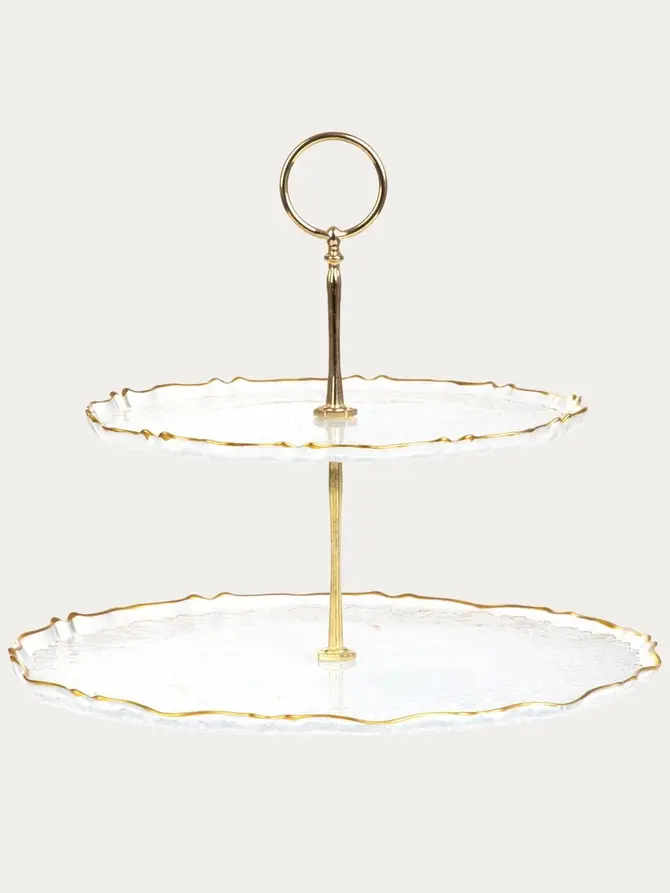 Patera LISALA dwupoziomowa transparentna 21 cm, 28 cm