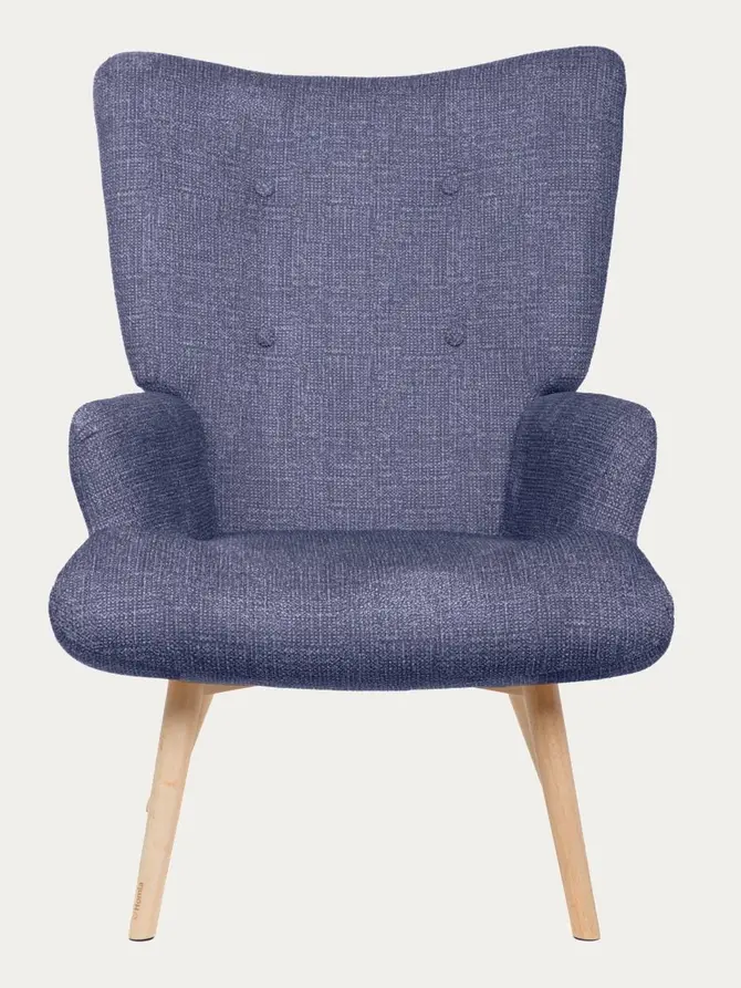 Fotel MOSS POP w tkaninie granatowy 70x55x95 cm