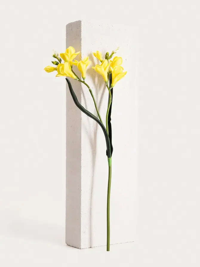 Gałązka sztuczna FERSIA frezja żółta 58 cm