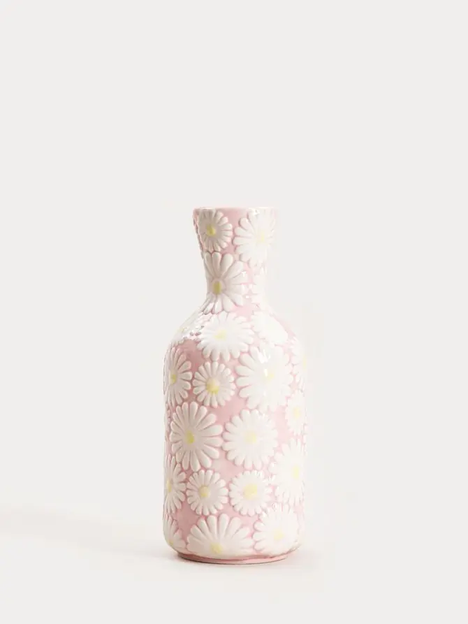 Wazon BLOOMY w wytłaczane kwiaty 9,5x9,5x23,5cm