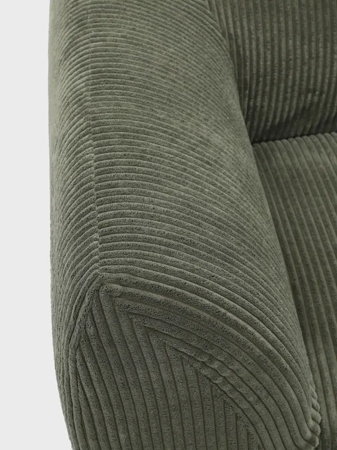 Sofa modułowa SVELA 2-osobowa oliwkowa piankowa sztruksowa 161x80x60,5 cm
