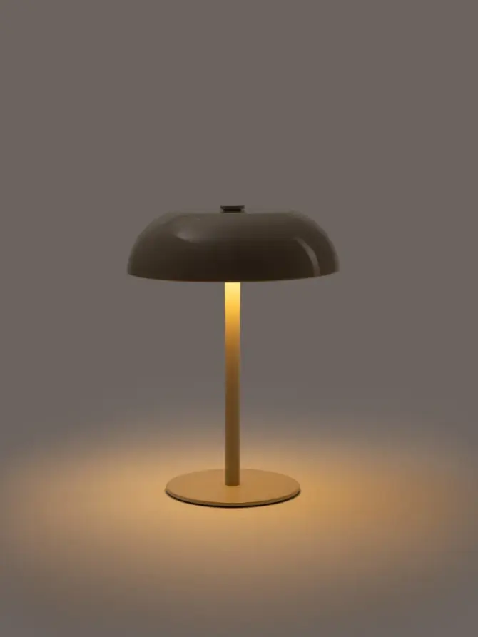 Lampka stołowa PIXEL metalowa kremowa 15,5x15,5x20,5 cm