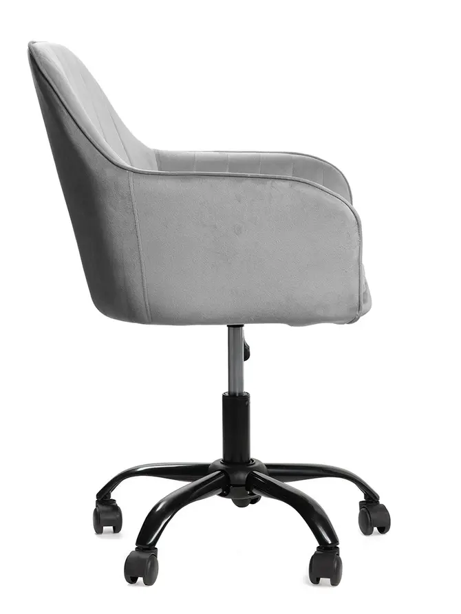 Fotel TEILL welurowy obrotowy szary 56x58x81-91 cm