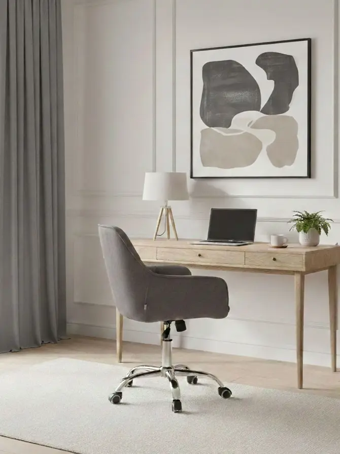 Fotel FUSSY w tkaninie obrotowy szary 57x61x80-90 cm