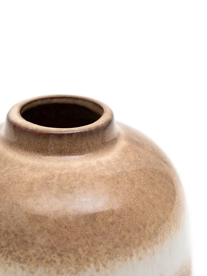 Wazon SOLETO ceramiczny beżowy 15,5x22,4 cm