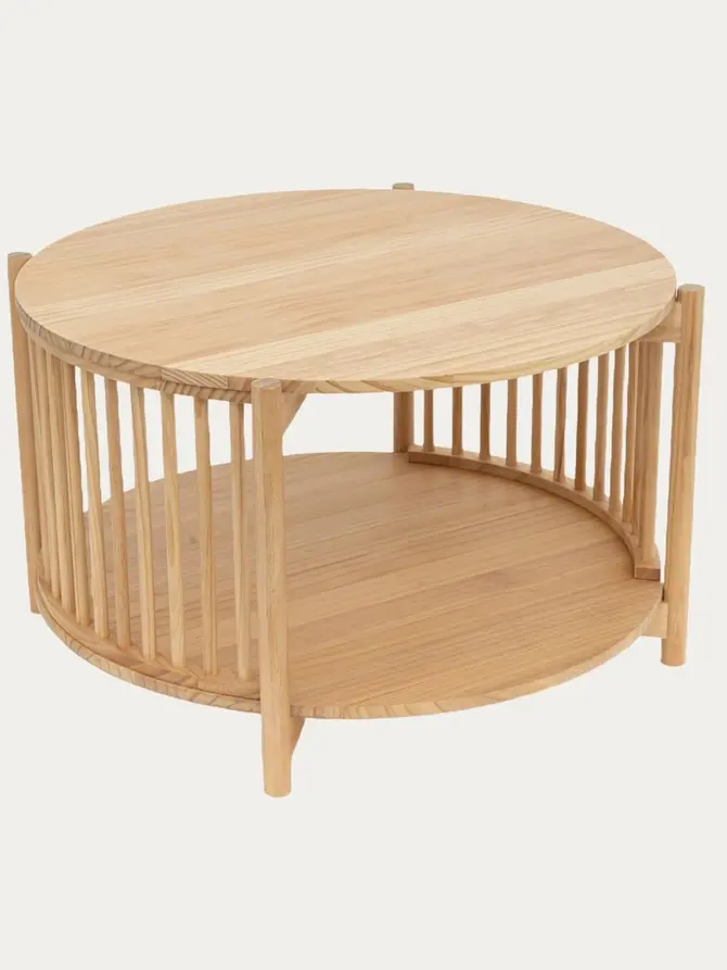 Stolik kawowy ALMA drewniany naturalny 80x80x45 cm