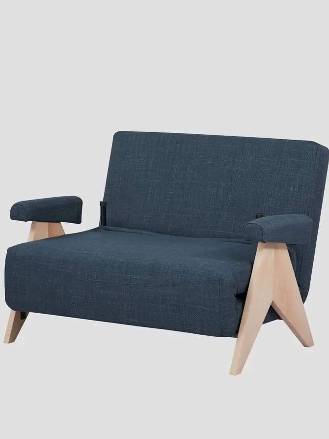 Sofa CALORE 1-osobowa, z funkcją spania granatowa 117x90x82 cm