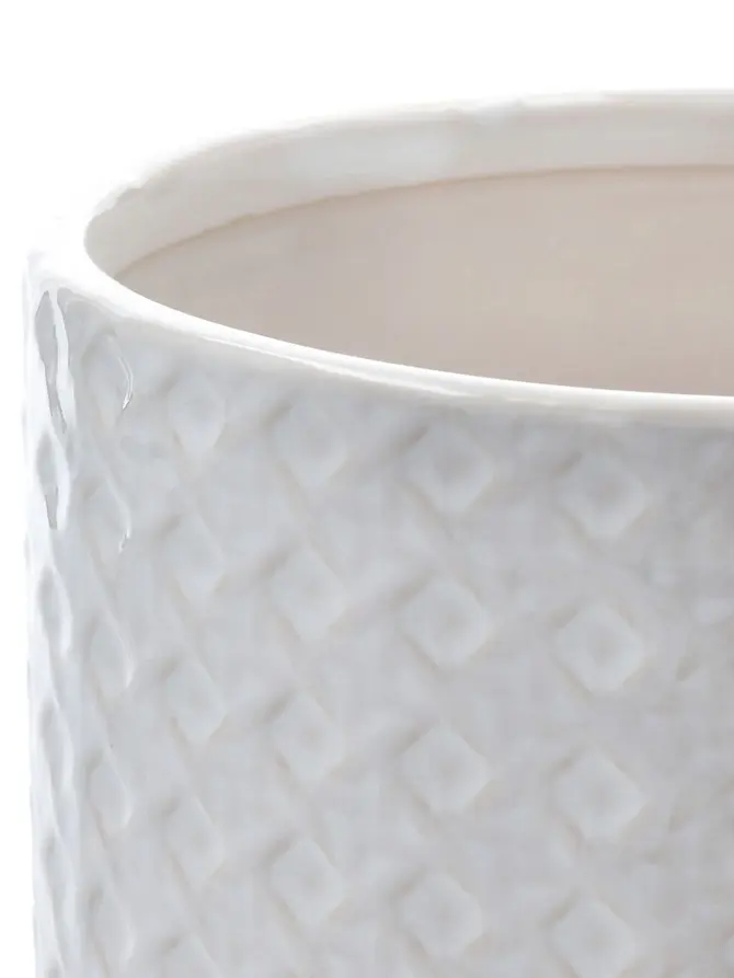 Osłonka RATTAN z motywem rattanu kremowa 16x14,5 cm