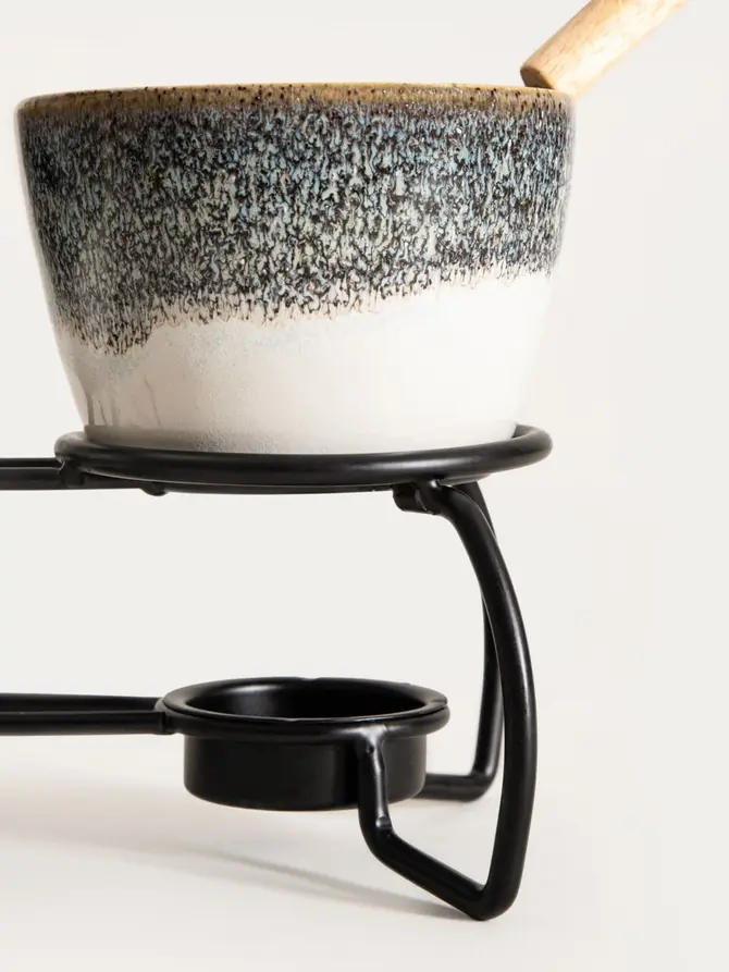 Zestaw do fondue LAMBI z podgrzewaczem podwójny, 2x250 ml 19x13 cm