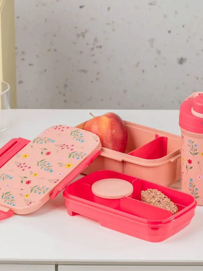 Zestaw lunchbox B2 LUSY różowy z kubkiem 1,8l + 0,5l