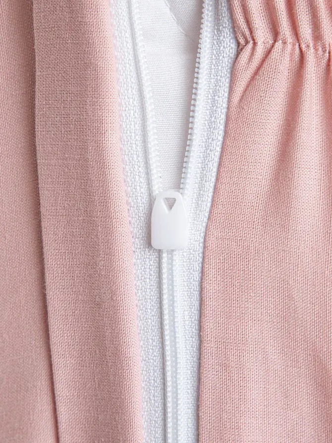 Pościel CLOUD bawełniana różowa z przeszyciami 160x200 + 2*70x80 cm