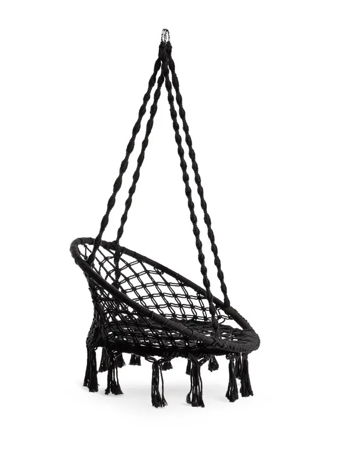Huśtawka CIRCLE czarna 82x60x115-138 cm