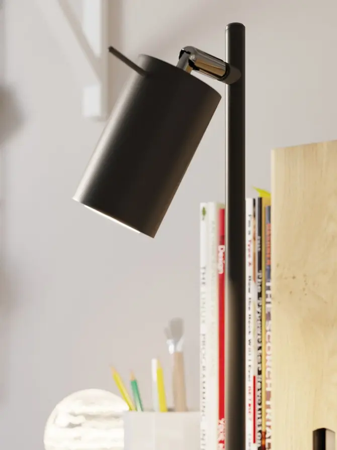 Lampa stołowa RING metalowa czarna 43 cm