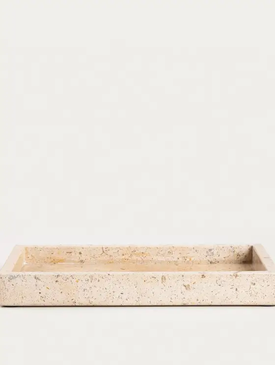 Taca dekoracyjna MARMURI z beżowego marmuru 25x15x3 cm