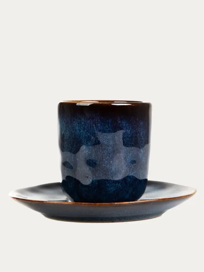 Kubek ze spodkiem CASPER do espresso granatowy 0,08 l