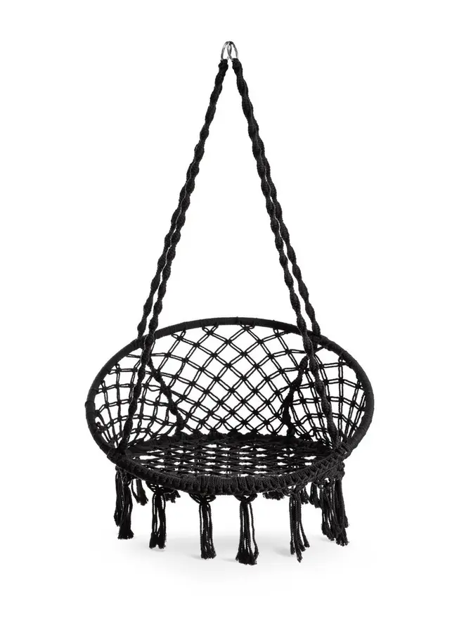 Huśtawka CIRCLE czarna 82x60x115-138 cm