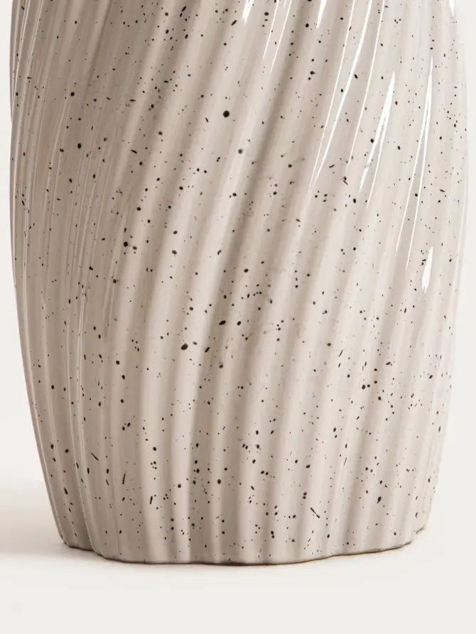 Wazon NARIO ceramiczny zakręcony w drobne kropeczki 14x14x24,5cm