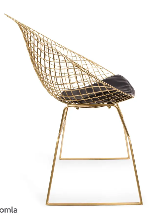 Krzesło metalowe złote INDUSTRIAL 82x52 cm AW18 914328