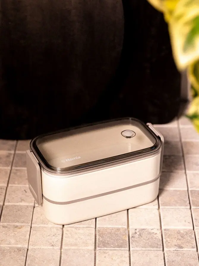 Lunchbox LOENE biały piętrowy 1,4 l