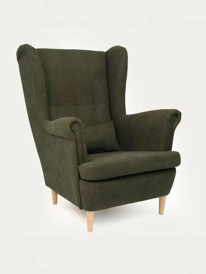 Fotel FOSSBY oliwkowy 82x85x105 cm