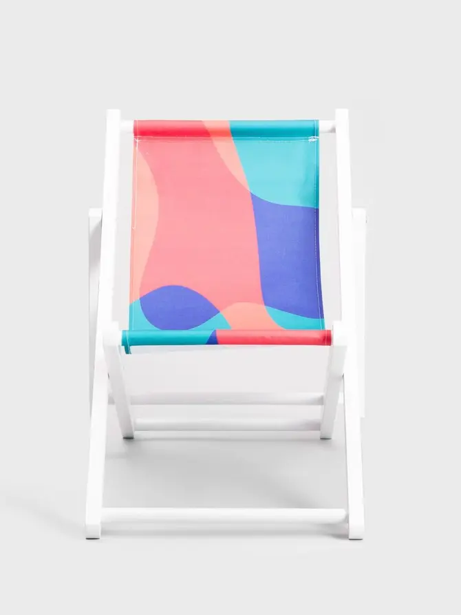 Leżak COLOR FIESTA drewniany mini biały 42x58,5x52,5