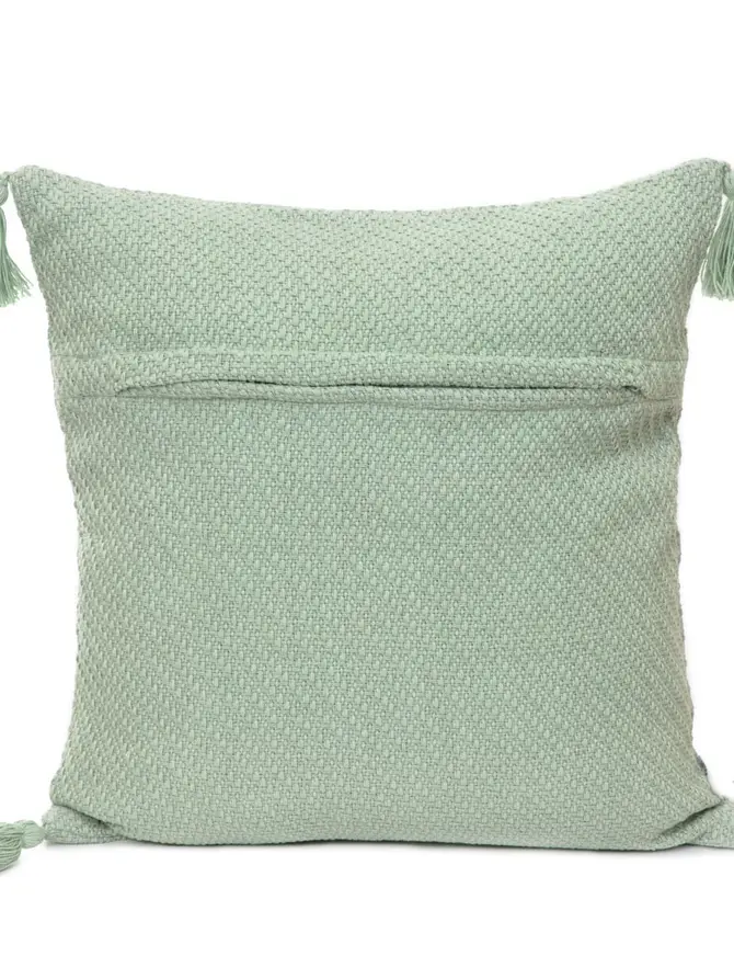 Poszewka MORRIS pistacjowa z frędzlami 45x45 cm
