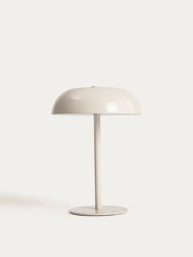Lampka stołowa PIXEL metalowa kremowa 15,5x15,5x20,5 cm