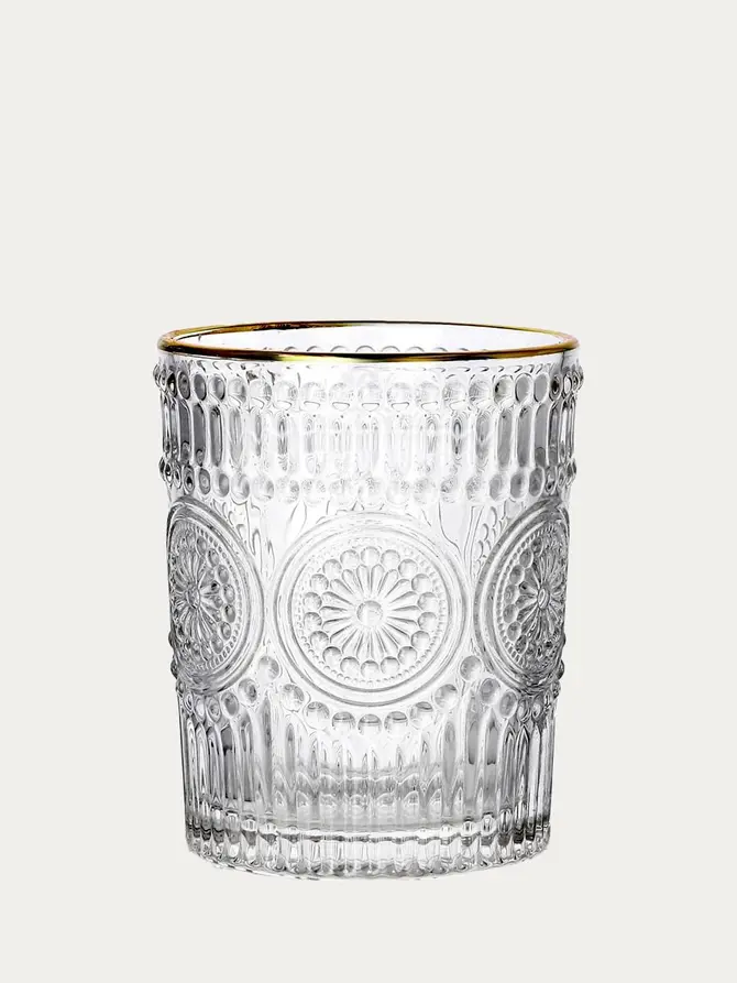Szklanka BARREL niska ze złotym rantem 0,3 l