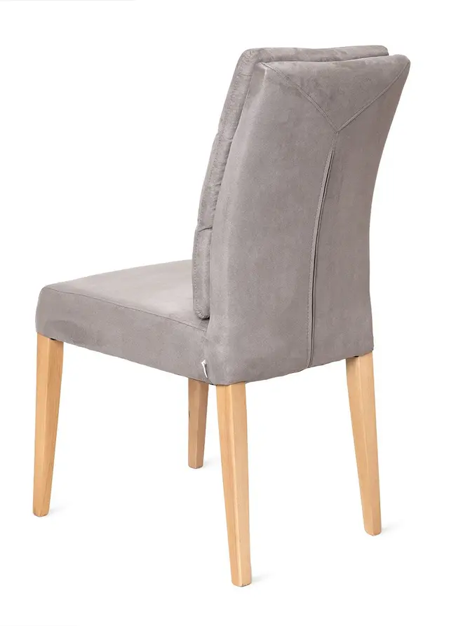 Krzesło ARVIKA szary welur- natur noga - lite drewno 96x48x65 cm