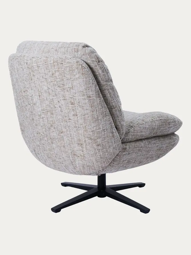Fotel LUNARO obrotowy beżowo-szary 76x83x91 cm