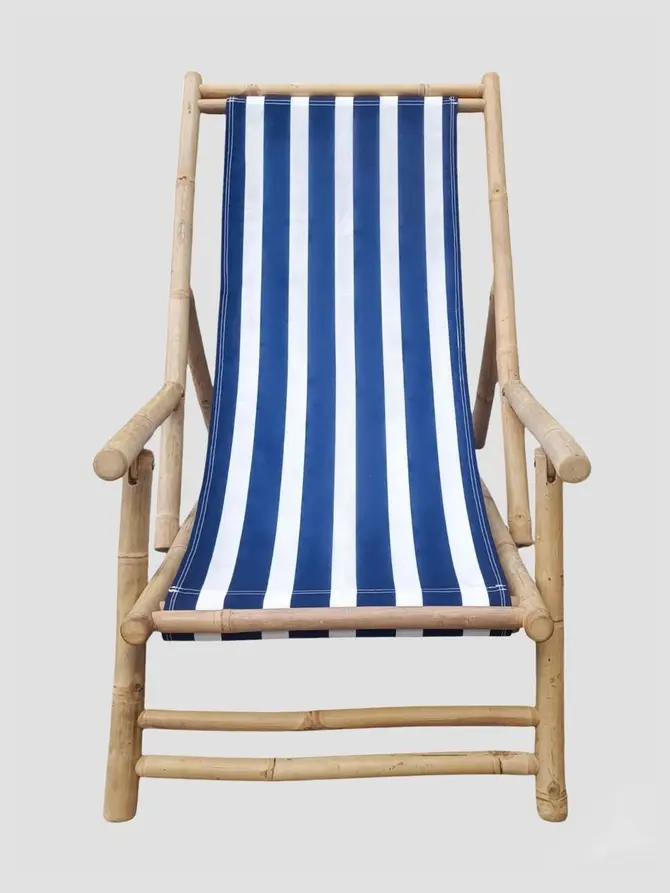 Leżak MARE w biało niebieskie paski 59x107x85 cm