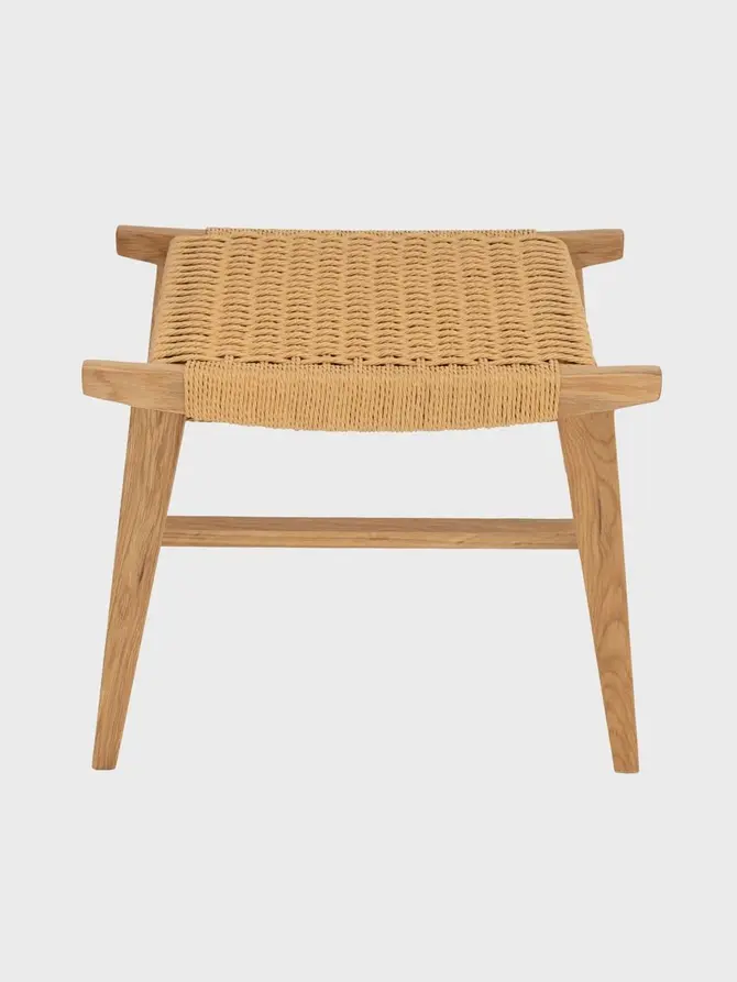 Taboret NOVUM drewniany dębowy naturalny 52x34x42 cm