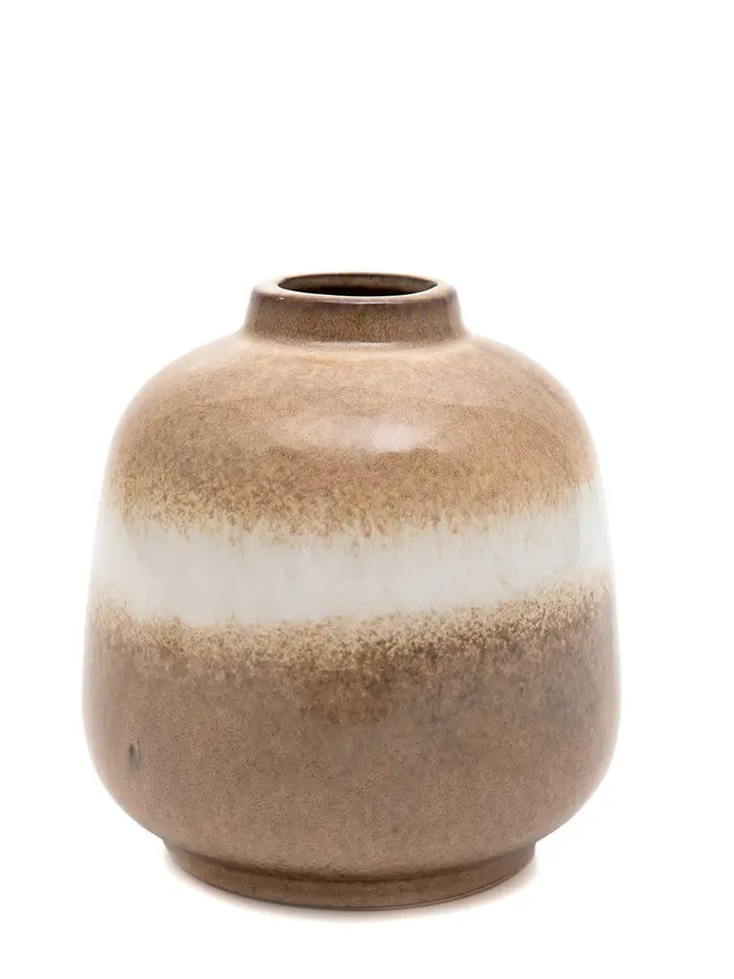 Wazon SOLETO ceramiczny beżowy 14,4x15 cm