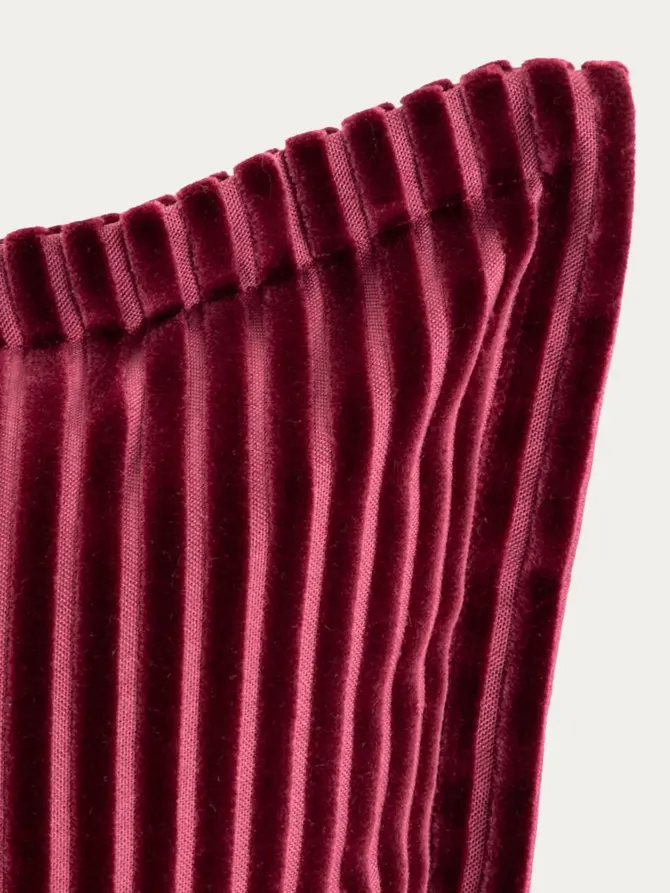 Poszewka SAMT welurowa struktura sztruksu burgundowa 45x45cm