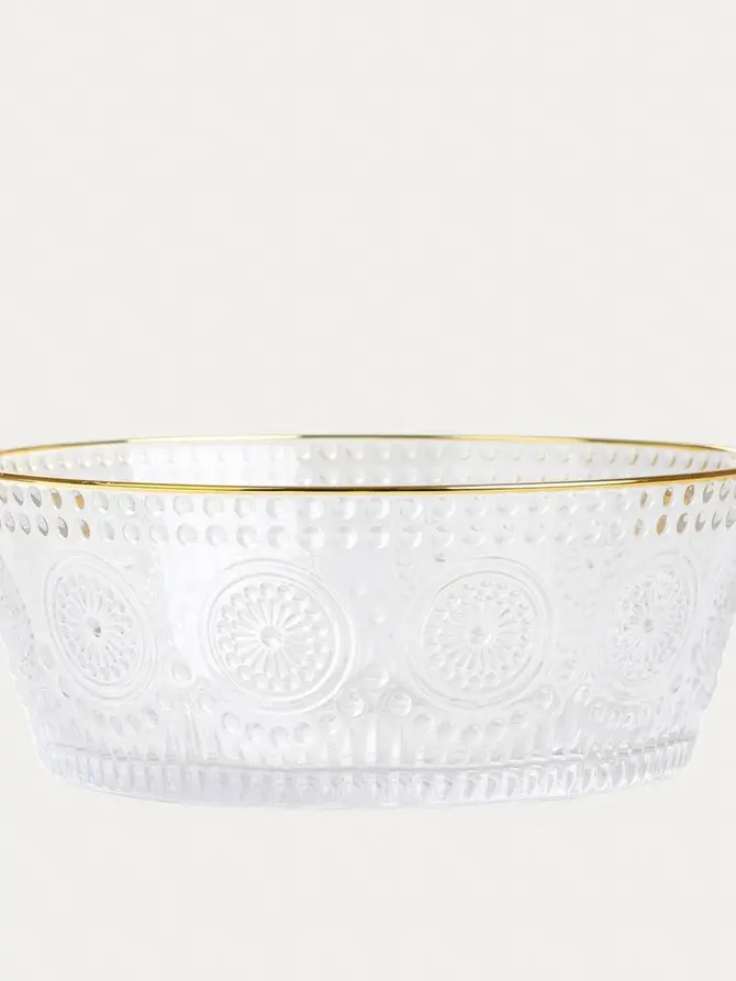 Miska BARREL szklana we wzory 18 cm