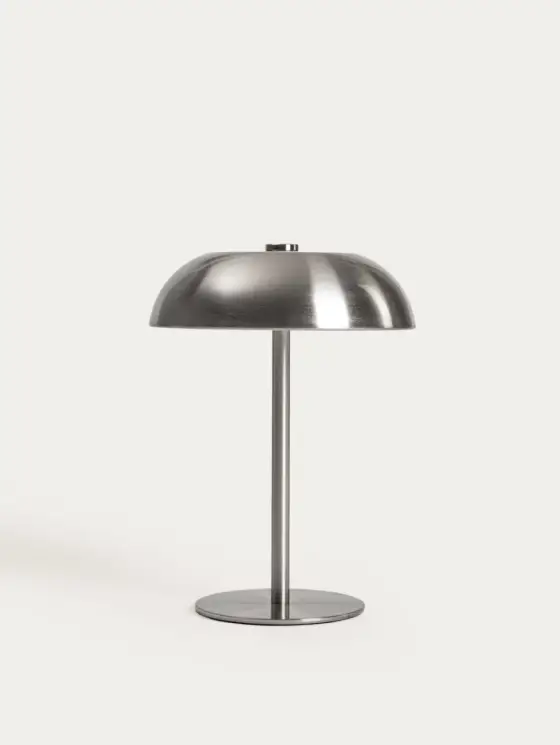 Lampka stołowa PIXEL metalowa srebrna 15,5x15,5x20,5 cm