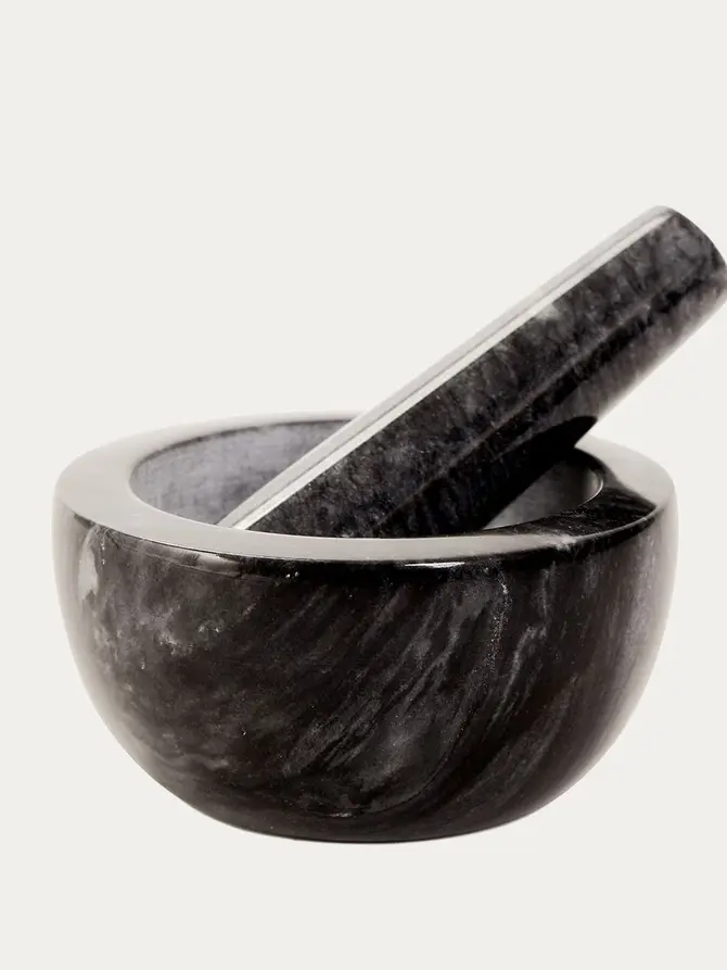 Moździerz MARBLE marmurowy czarny 12 cm